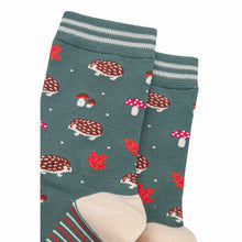 Load image into Gallery viewer, Women's Bamboo Socks - Sage Green/Cream, Hedgehog Toadstool: UK 3-7 | EU 36-40 | US 5-9
