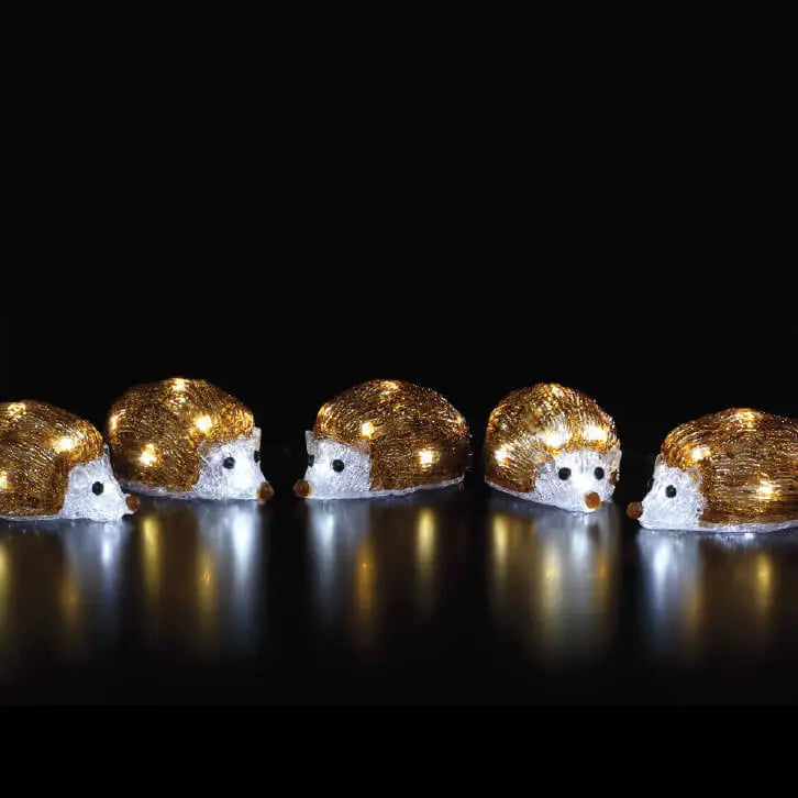 Noma Set of 5 Hedgehog Lightchain, 1.2m White LED, Indoor or Outdoor Use