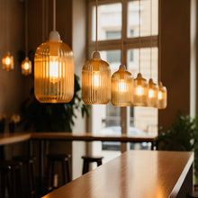 Load image into Gallery viewer, Ribbed Glass Pendant Shade E27 Easy Fit Lampshade ~6860: Style 1
