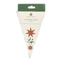 Load image into Gallery viewer, Folklore Paper Stars Christmas Tree Decorations - 3 Pack
