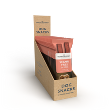 Load image into Gallery viewer, Scampi Fries Dog Snack · Scampi &amp; Pea Dog Snack Sticks
