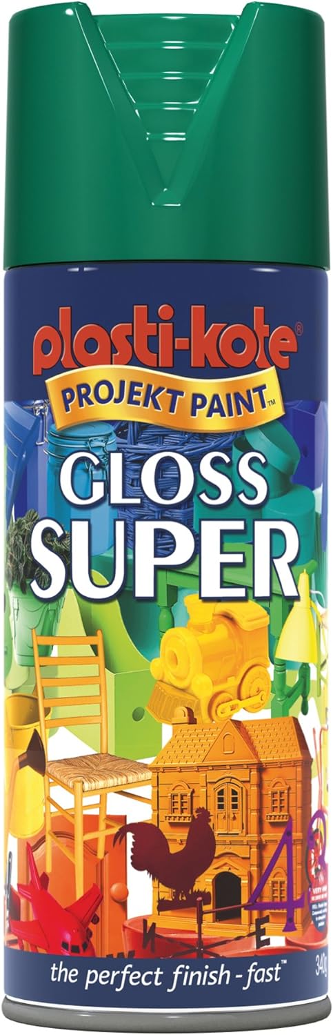 Plasti-kote Super Gloss Spray Paint - Lawn Green, 400ml