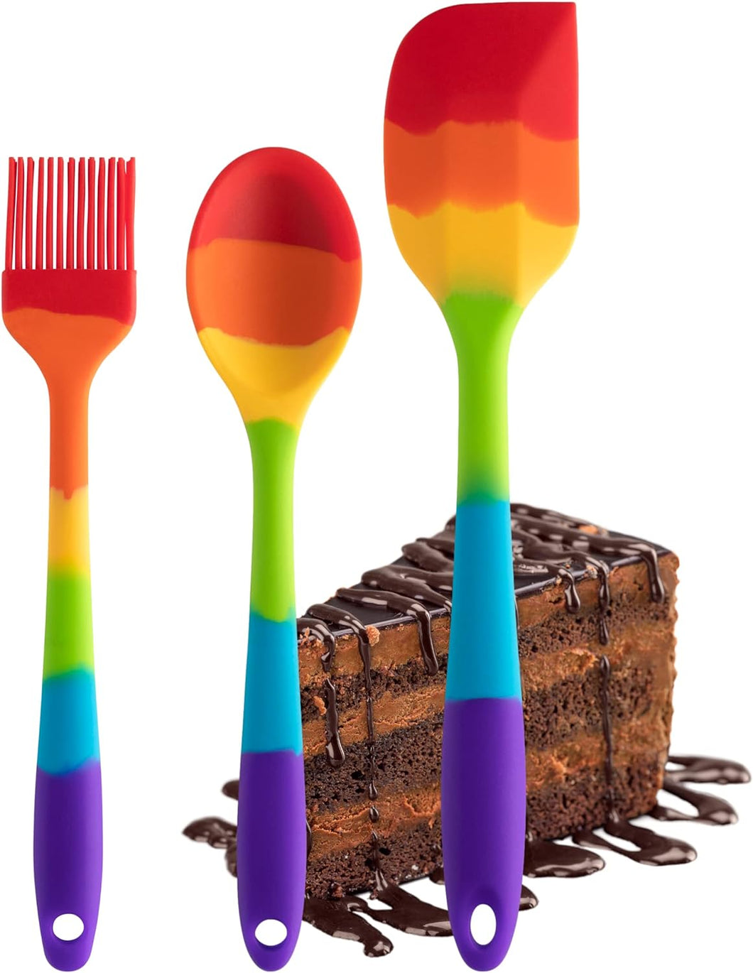 Taylors Eye Witness Rainbow Mini Silicone Spoon, Spatula and Brush Set
