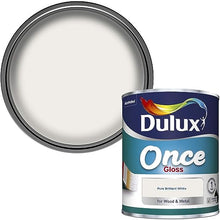 Load image into Gallery viewer, Dulux Once Gloss Pure Brilliant White for Wood &amp; Metal 750ml
