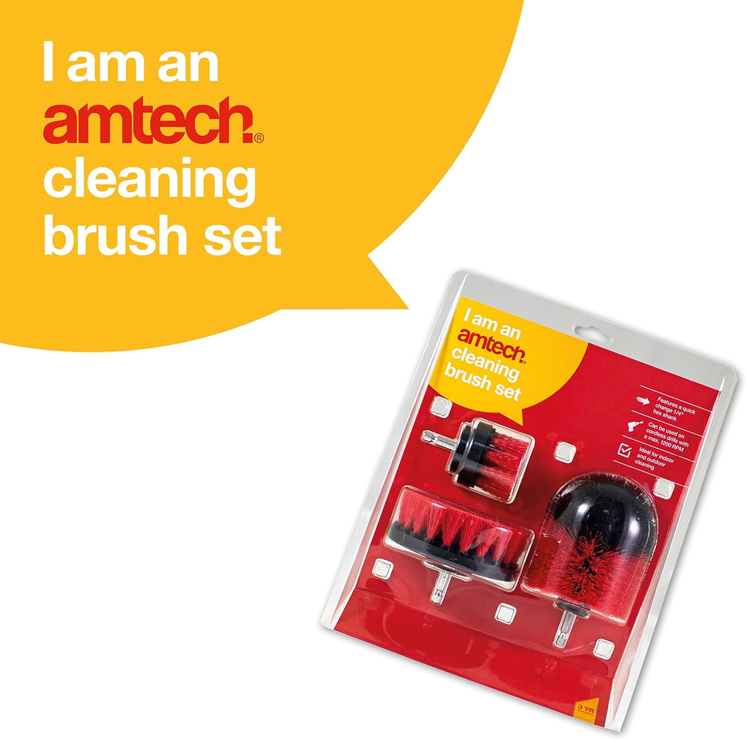 Amtech - Cleaning Brush Set for Indoor and Outdoor Cleaning