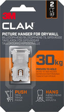 Load image into Gallery viewer, 3M Claw Picture Hanger for Drywall (proven to hold 30KG) 2PK
