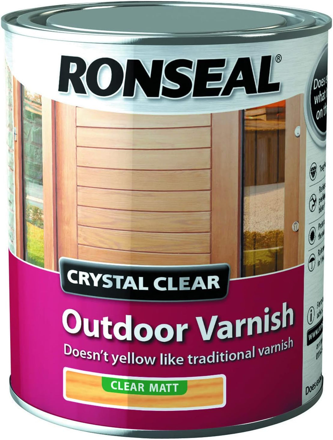 Ronseal Crystal Outdoor Matt Finish Varnish - clear - 750ml