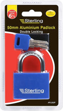 Load image into Gallery viewer, Sterling 50mm Aluminium Padlock Double Locking - APL052P
