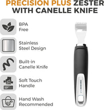 Load image into Gallery viewer, Precision Plus 2 in 1 Zester and Canelle Knife with Softex Handles, BPA Free, Stainless Steel
