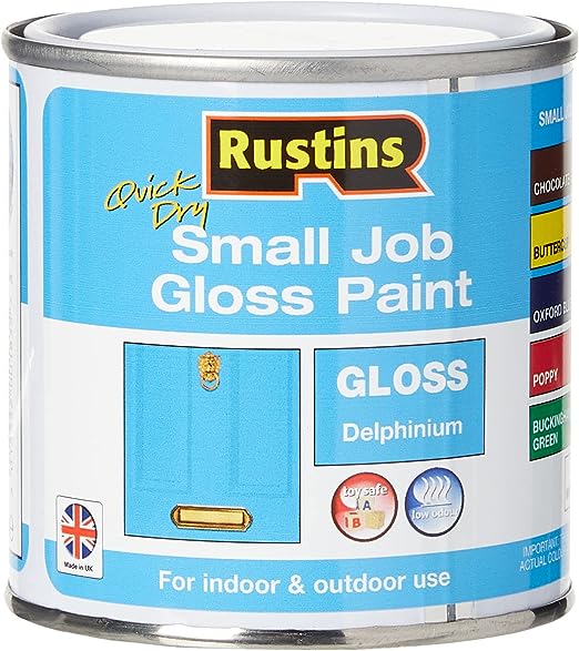 Rustins Quick Dry Small Job Gloss Paint - Blue Delphinium 250ml