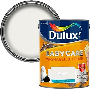 Dulux Easy Care Pure Brilliant White Matt Paint for Walls & Ceilings 5L