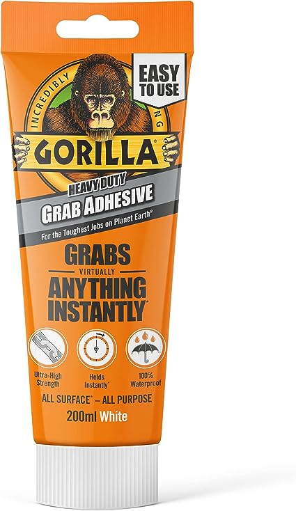 Gorilla Heavy Duty Grab Adhesive - White 200ml