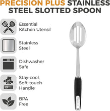 Load image into Gallery viewer, Precision Plus Slotted Spoon with Softtex Handle and Hanging Loop, BPA Free, Stainless Steel
