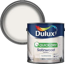 Load image into Gallery viewer, Dulux Quick Dry Satinwood Mid Sheen Pure Brilliant White 2.5L
