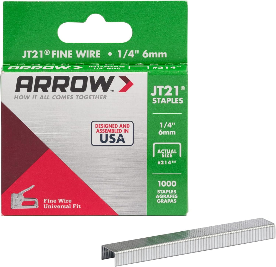Arrow Staples Jt21 Box 1000 - 1/4 in 6mm