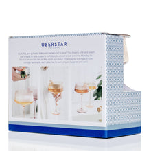 Load image into Gallery viewer, Twist Champagne Coupe Glasses - Set of 2 Pink/Peach

