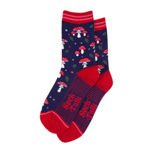 Load image into Gallery viewer, Women's Bamboo Socks - Navy Blue/Red, Toadstools: UK 3-7 | EU 36-40 | US 5-9
