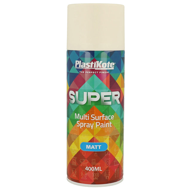 PlastiKote Super White Matt Multi Surface Spray Paint 400ml