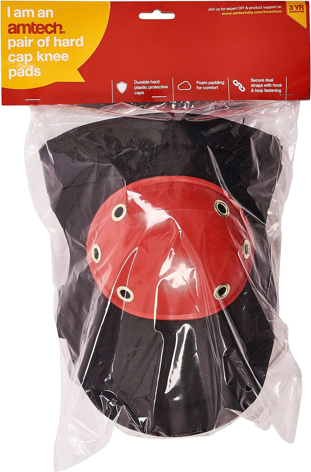 Amtech Pair of Hard Cap Knee Pads, Work Knee Pads, Builders Knee Pads, Gardening Knee Pads