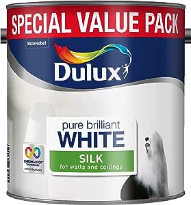 Dulux Pure Brilliant White Silk Paint for Walls & Ceilings Special Value Pack 3L