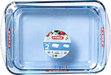 Load image into Gallery viewer, Pyrex Essentials Set Of 2 Rectangular Roasting Dishes 3.7L &amp; 2.6L
