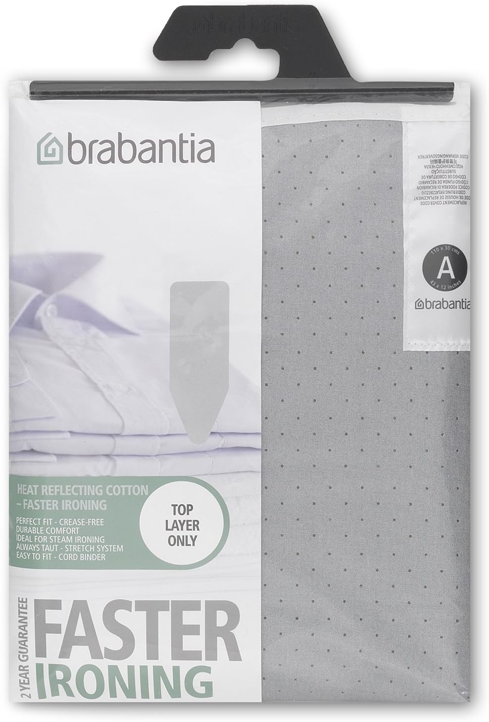 Brabantia size A (110x30 cm) Replacement Ironing Board Cover with Durable 2mm Foam Layer