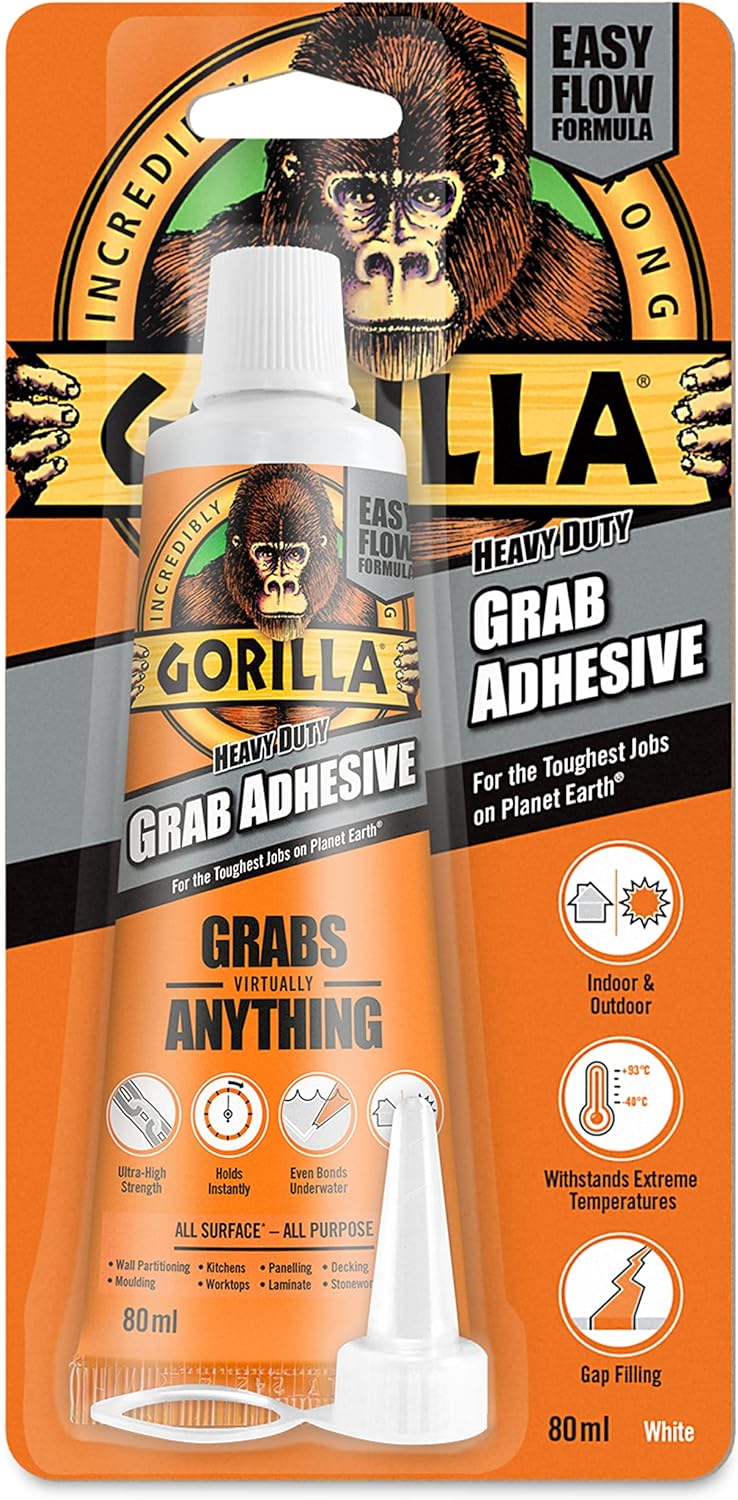 Gorilla Heavy Duty Grab Adhesive White 80ml