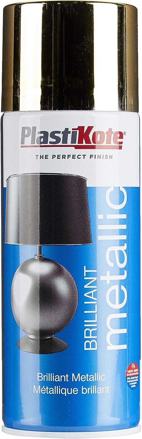 Plasti-Kote  Brilliant Metallic Spray Paint - Gold - 400ml