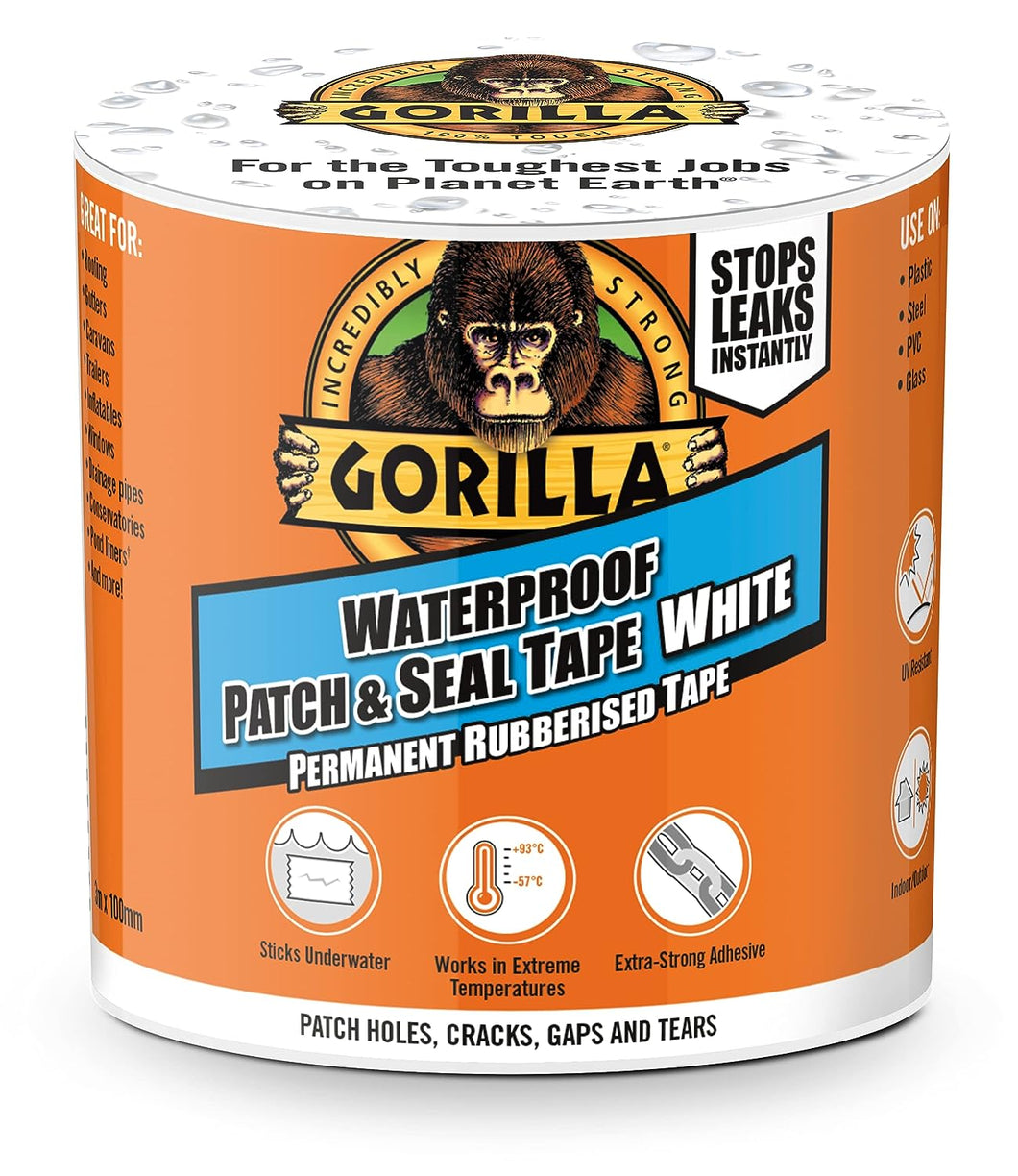 Gorilla Waterproof Patch & Seal Tape White  (L)3m x (W)100mm
