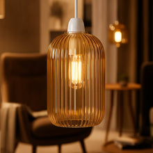 Load image into Gallery viewer, Ribbed Glass Pendant Shade E27 Easy Fit Lampshade ~6860: Style 1
