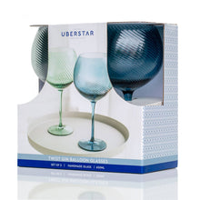 Load image into Gallery viewer, Twist Gin Glasses - Set of 2 Blue/Green

