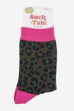 Load image into Gallery viewer, Women's Bamboo Socks - Khaki/Hot Pink, Leopard: UK 3-7 | EU 36-40 | US 5-9
