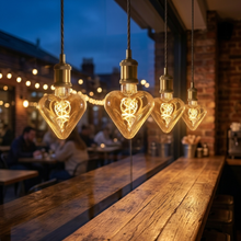 Load image into Gallery viewer, Vintage Heart LED Filament Bulb - E27 Warm Amber Glow 4W ~1044
