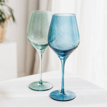 Load image into Gallery viewer, Twist Coloured Wine Glasses - Set of 2 Blue/Green
