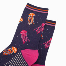 Load image into Gallery viewer, Women's Bamboo Socks - Navy, Jellyfish: UK 3-7 | EU 36-40 | US 5-9

