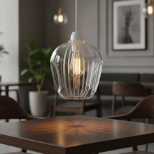 Load image into Gallery viewer, Ribbed Glass Pendant Shade E27 Easy Fit Lampshade ~6860: Style 1
