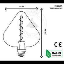 Load image into Gallery viewer, Vintage Heart LED Filament Bulb - E27 Warm Amber Glow 4W ~1044
