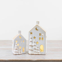 Load image into Gallery viewer, 17cm LED Christmas House w/ Gold Trees
