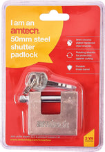 Load image into Gallery viewer, Amtech T1675 50mm Steel Shutter Padlock

