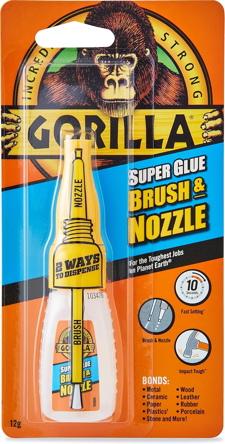 Gorilla Super Glue 2-in-1 Brush & Nozzle, 12g