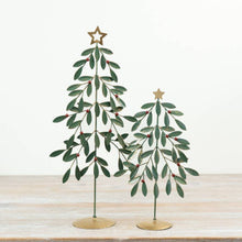 Load image into Gallery viewer, Festive Green Metal Tree with Red Berries, 25.5cm
