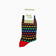Load image into Gallery viewer, Rainbow Love Hearts Bamboo Socks in Navy: UK 3-7 | EU 36-40 | US 5-9
