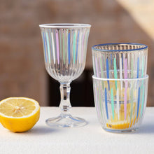 Load image into Gallery viewer, Blue &amp; White Striped Glass Tumblers | Glassware |
