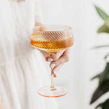 Load image into Gallery viewer, Twist Champagne Coupe Glasses - Set of 2 Pink/Peach
