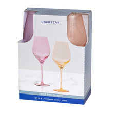 Load image into Gallery viewer, Twist Coloured Wine Glasses - Set of 2 Pink/Peach
