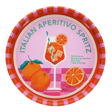Load image into Gallery viewer, Round metal serving tray - Aperitivo Spritz
