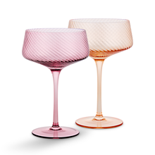 Load image into Gallery viewer, Twist Champagne Coupe Glasses - Set of 2 Pink/Peach
