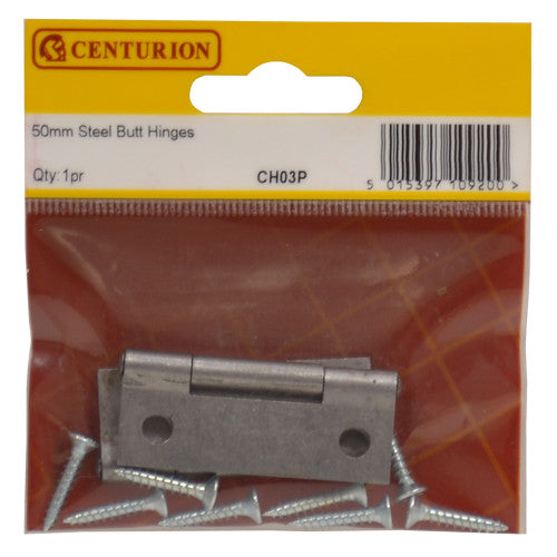 Centurion 50mm SC 1838 Pattern Steel Butt Hinges - CH03P