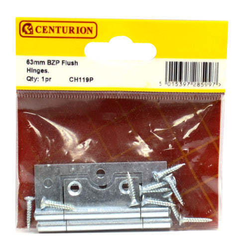Centurion 60mm Zinc Plated Flush Hinges - CH119P