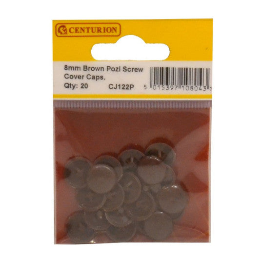 Centurion Brown Pozi Screw Cover Caps (Pack of 20)
